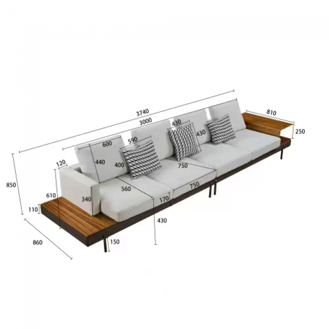 Luxury 4-Seater Sofa 43 Pieces - Elegant Design | Bulk Wholesale Available - Image 1