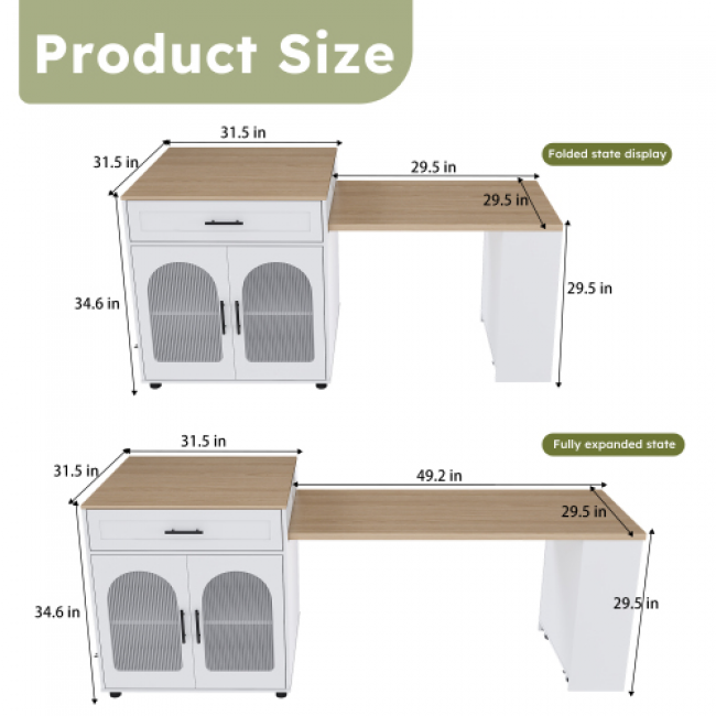 Expandable Kitchen Island - 83 Sets Clearance | Bulk Discounts Available - Image 7