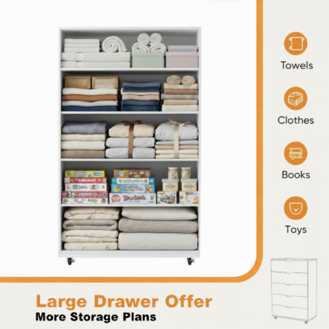 5-Drawer Storage Cabinet - Durable Home Organizer | Bulk Wholesale Discounts - Image 6