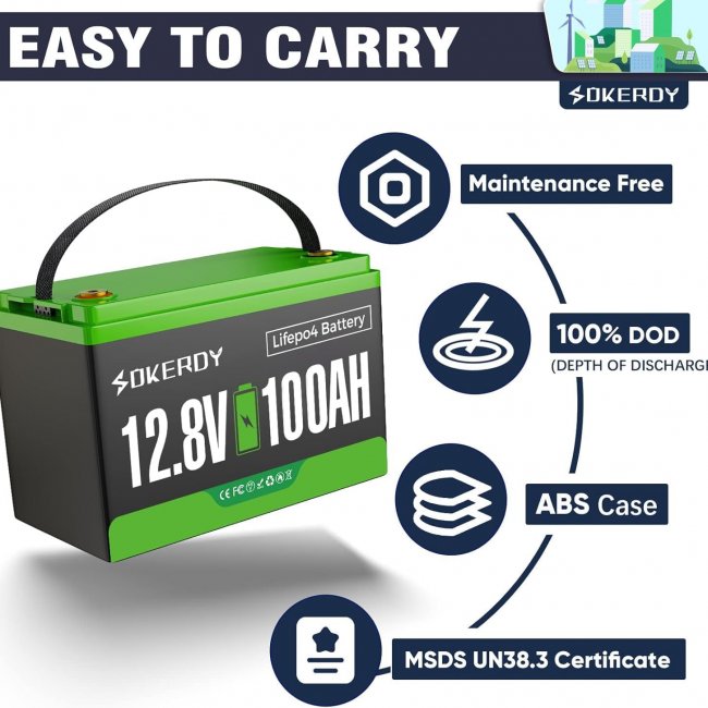 Lithium Iron Phosphate 100AH Battery - Long-Lasting | Factory Direct - Image 1