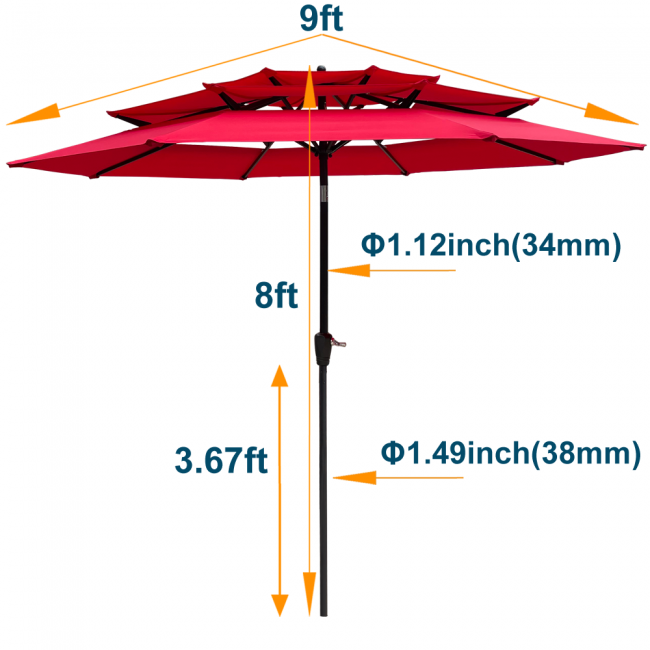 Outdoor Umbrellas 200 Set - No Base | Bulk Wholesale Direct - Image 10