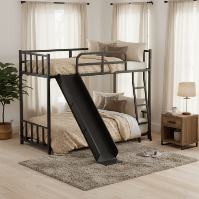 Bunk Bed with Slide - Fun & Durable | Wholesale & Custom Logo - Image 3