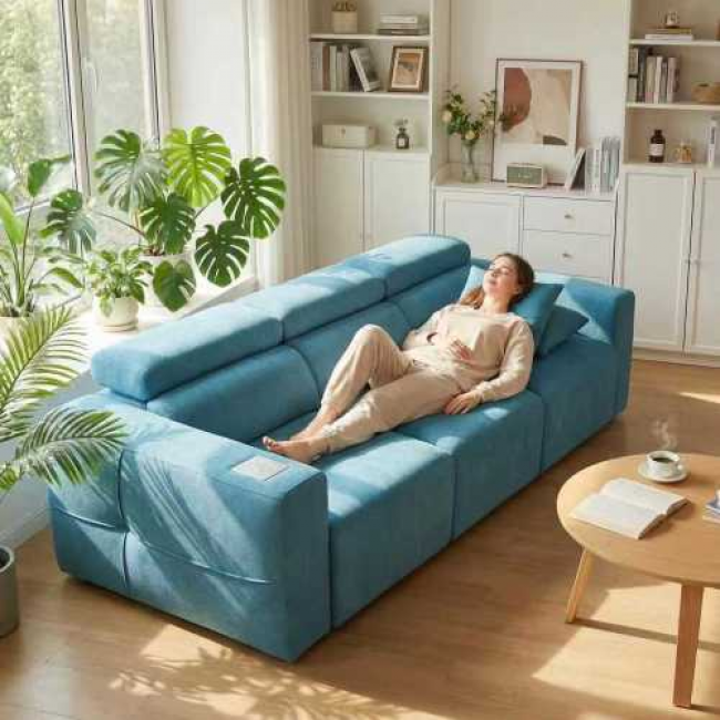 Electric Recliner Sofa Bed – 16-Unit Clearance Sale, USA Warehouse NJ 08512 (Pink, Gray, Blue) - Image 7