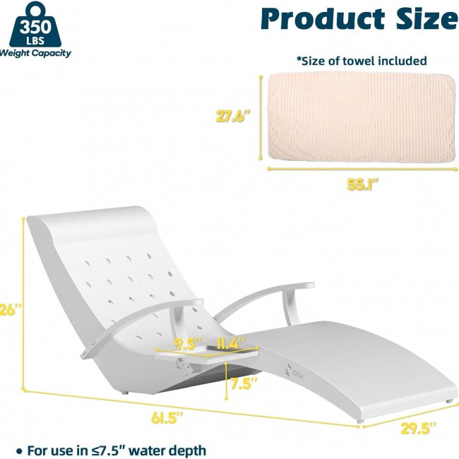 Aluminum Pool Lounge Chairs - 131pcs Comfortable | Bulk Wholesale - Image 5