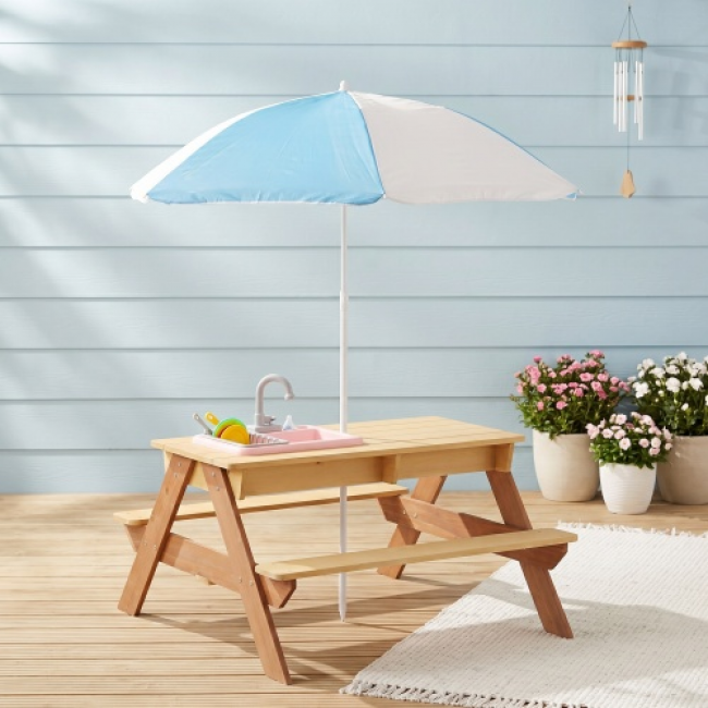 Children's Wooden Umbrella Sand Table - Fun Outdoor Play | Bulk Wholesale Available - Image 2