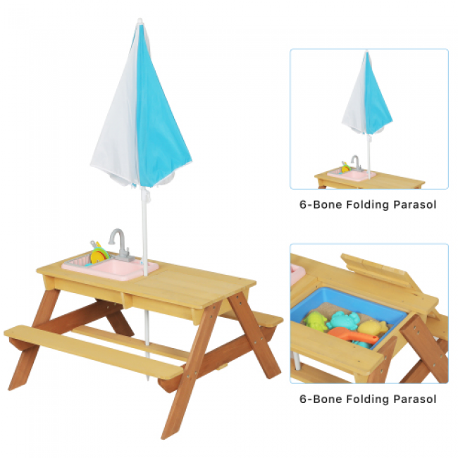 Children's Wooden Umbrella Sand Table - Fun Outdoor Play | Bulk Wholesale Available - Image 8