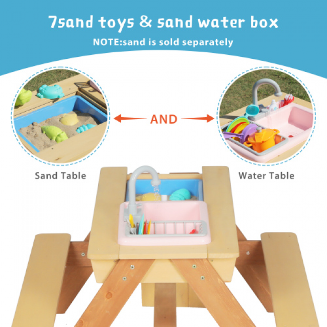 Children's Wooden Umbrella Sand Table - Fun Outdoor Play | Bulk Wholesale Available - Image 9