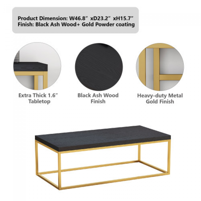 Black and Gold Long Tables - Stylish Home Decor | Bulk Wholesale Discounts - Image 5