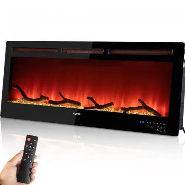 Vevor 50 Inch Electric Fireplace - Adjustable Flame & Speed | Wholesale Direct - Image 1