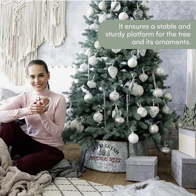 Christmas Tree Skirt 640pc - Adjustable Metal Base | Bulk Custom Orders - Image 3
